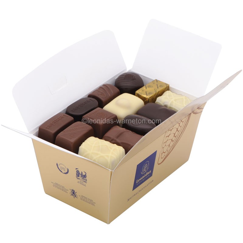 Chocolats de Noël - Boîte de chocolat bleue à partager 500g - Assortiment  de chocolats belges boite Métal 