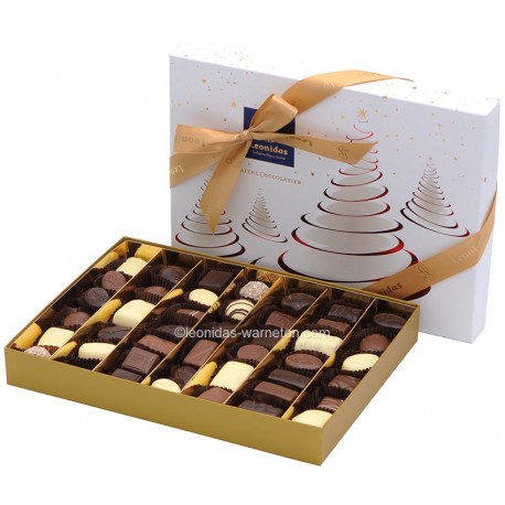 Leonidas - Coffret cadeau Spécial Noël / Nouvel An garni de 42 chocolats assortis - Leonidas Warneton (B)