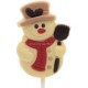 Leonidas - Sucette de Noël - Bonhomme de neige en chocolat blanc coloré - Leonidas Warneton (B)