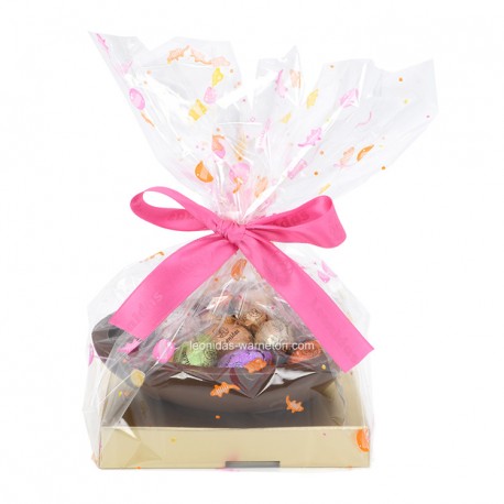 Leonidas Demi coquille en chocolat au lait garnie de 16 petits oeufs de Pâques Leonidas