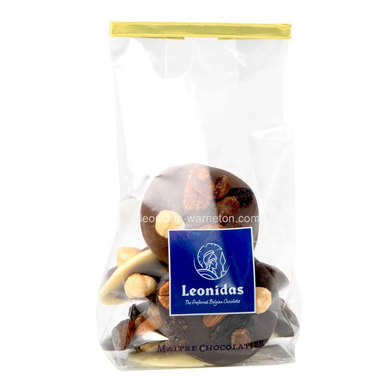 Chocolats Leonidas - Sachet de mendiants noir, lait, blanc (120gr)