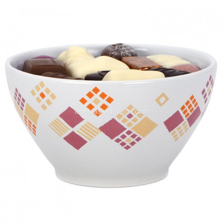 Bol en porcelaine garni de 300gr de chocolats Leonidas - Leonidas Warneton (Belgique)