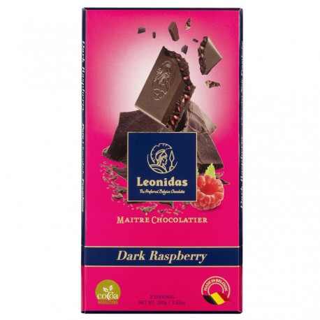 Leonidas - Tablette de chocolat noir à la framboise (100gr) - Leonidas Warneton (Belgique)