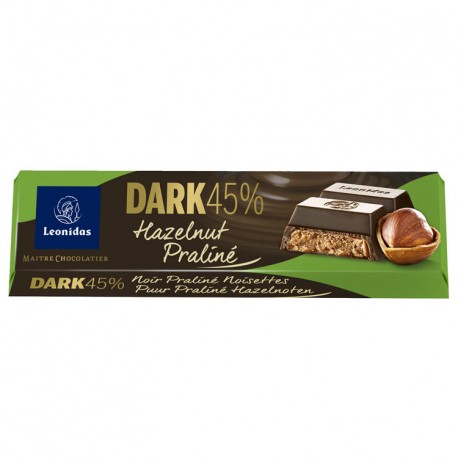 Leonidas - Bâton chocolat noir praliné aux noisettes  (50gr) - Leonidas Warneton (Belgique)