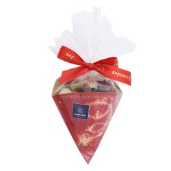 Cone de Noël garni de 300gr de chocolats Leonidas