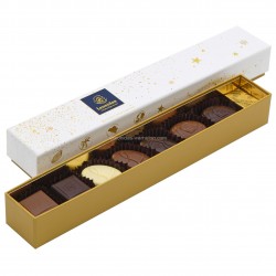 Leonidas Warneton (B) - Réglette de Noël garnie de 8 chocolats pralinés Leonidas (±115gr)