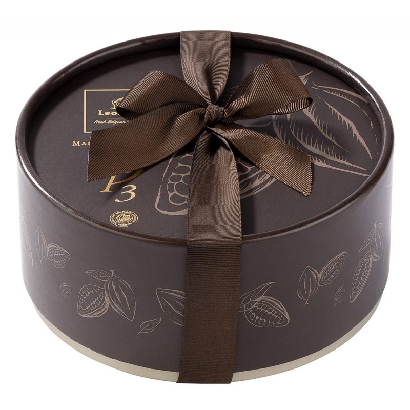 Panier orange garni de 340 g de chocolats Leonidas